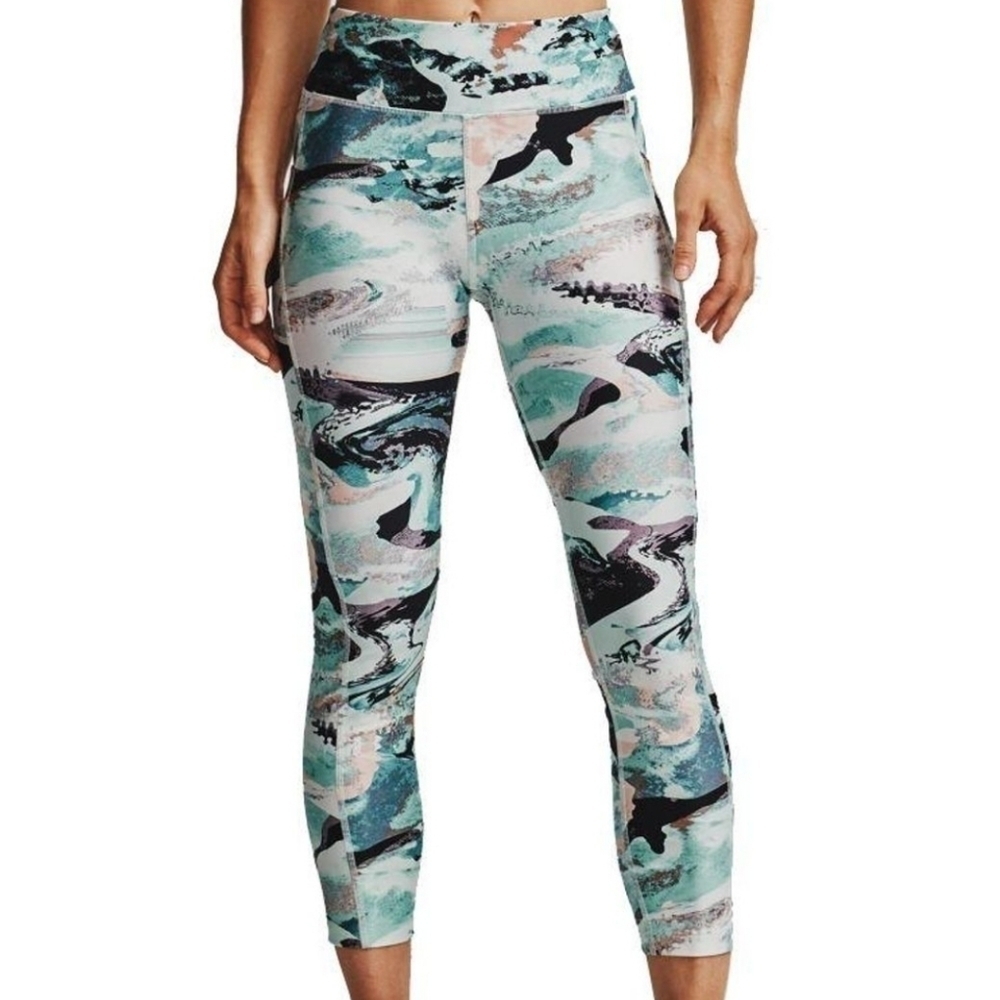 Under Armour Heat Gear High rise Capri legging Sea Glass Blue XS